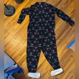 NFL Texans Women's Pajama Onesie - Black and Red